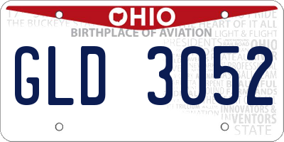 OH license plate GLD3052