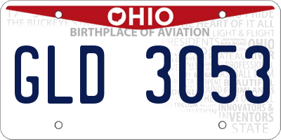 OH license plate GLD3053