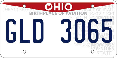 OH license plate GLD3065