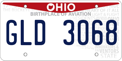 OH license plate GLD3068