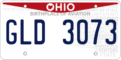 OH license plate GLD3073