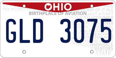 OH license plate GLD3075
