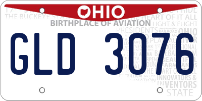 OH license plate GLD3076