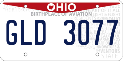 OH license plate GLD3077