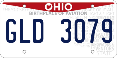 OH license plate GLD3079