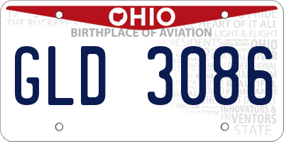 OH license plate GLD3086