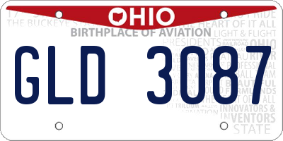 OH license plate GLD3087