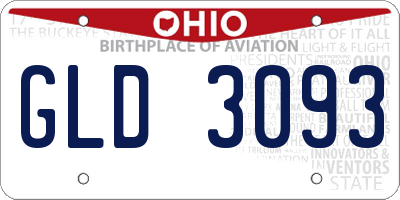 OH license plate GLD3093