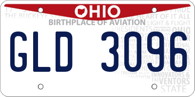 OH license plate GLD3096