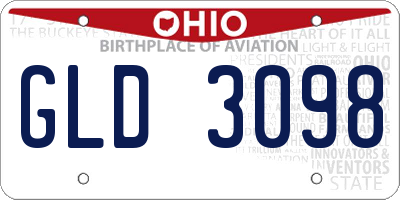 OH license plate GLD3098