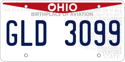 OH license plate GLD3099