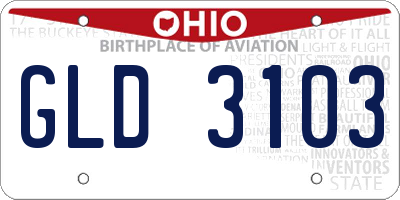 OH license plate GLD3103