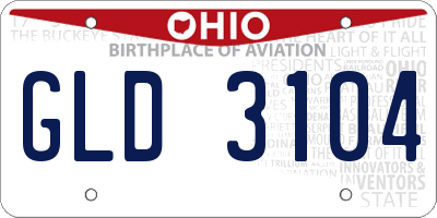 OH license plate GLD3104