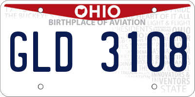 OH license plate GLD3108