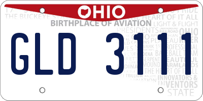 OH license plate GLD3111