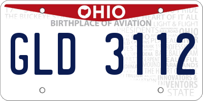 OH license plate GLD3112