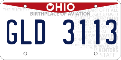 OH license plate GLD3113