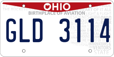 OH license plate GLD3114