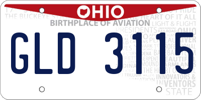 OH license plate GLD3115