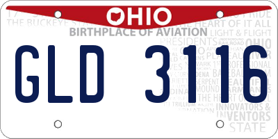OH license plate GLD3116