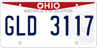 OH license plate GLD3117