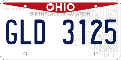 OH license plate GLD3125