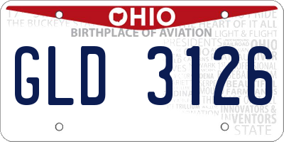 OH license plate GLD3126