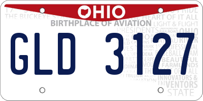 OH license plate GLD3127
