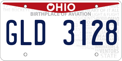 OH license plate GLD3128