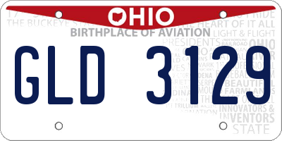 OH license plate GLD3129