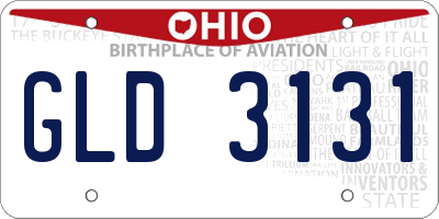 OH license plate GLD3131