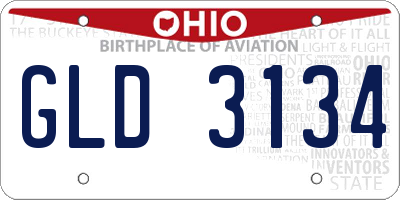 OH license plate GLD3134