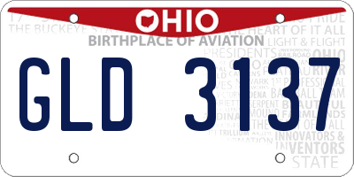 OH license plate GLD3137