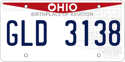 OH license plate GLD3138