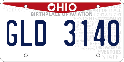 OH license plate GLD3140