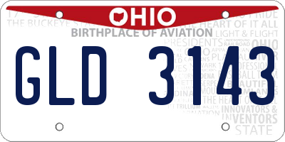 OH license plate GLD3143