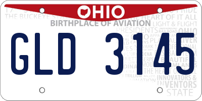 OH license plate GLD3145