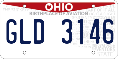 OH license plate GLD3146