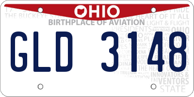 OH license plate GLD3148