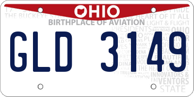 OH license plate GLD3149