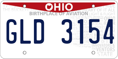 OH license plate GLD3154