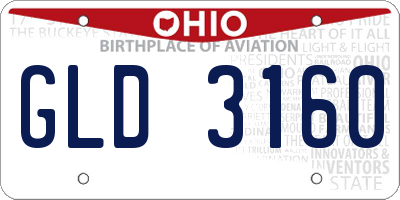 OH license plate GLD3160