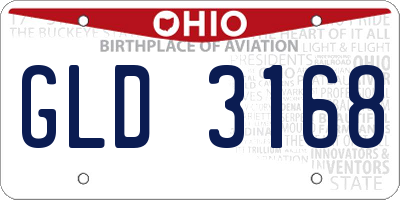 OH license plate GLD3168