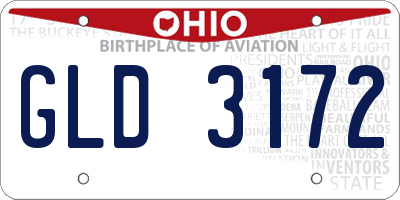OH license plate GLD3172