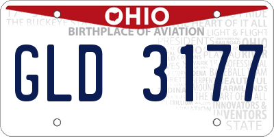 OH license plate GLD3177
