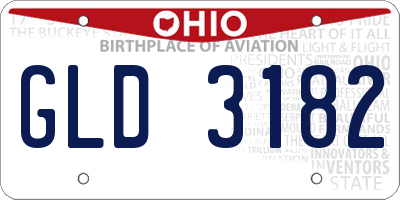 OH license plate GLD3182