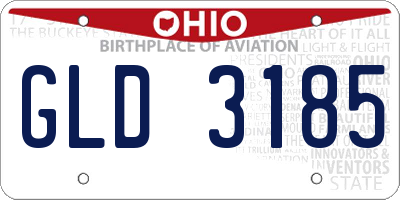 OH license plate GLD3185