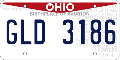 OH license plate GLD3186