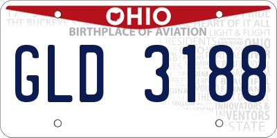 OH license plate GLD3188