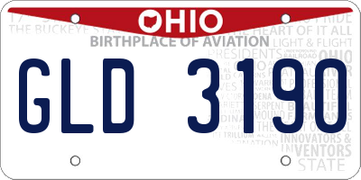 OH license plate GLD3190